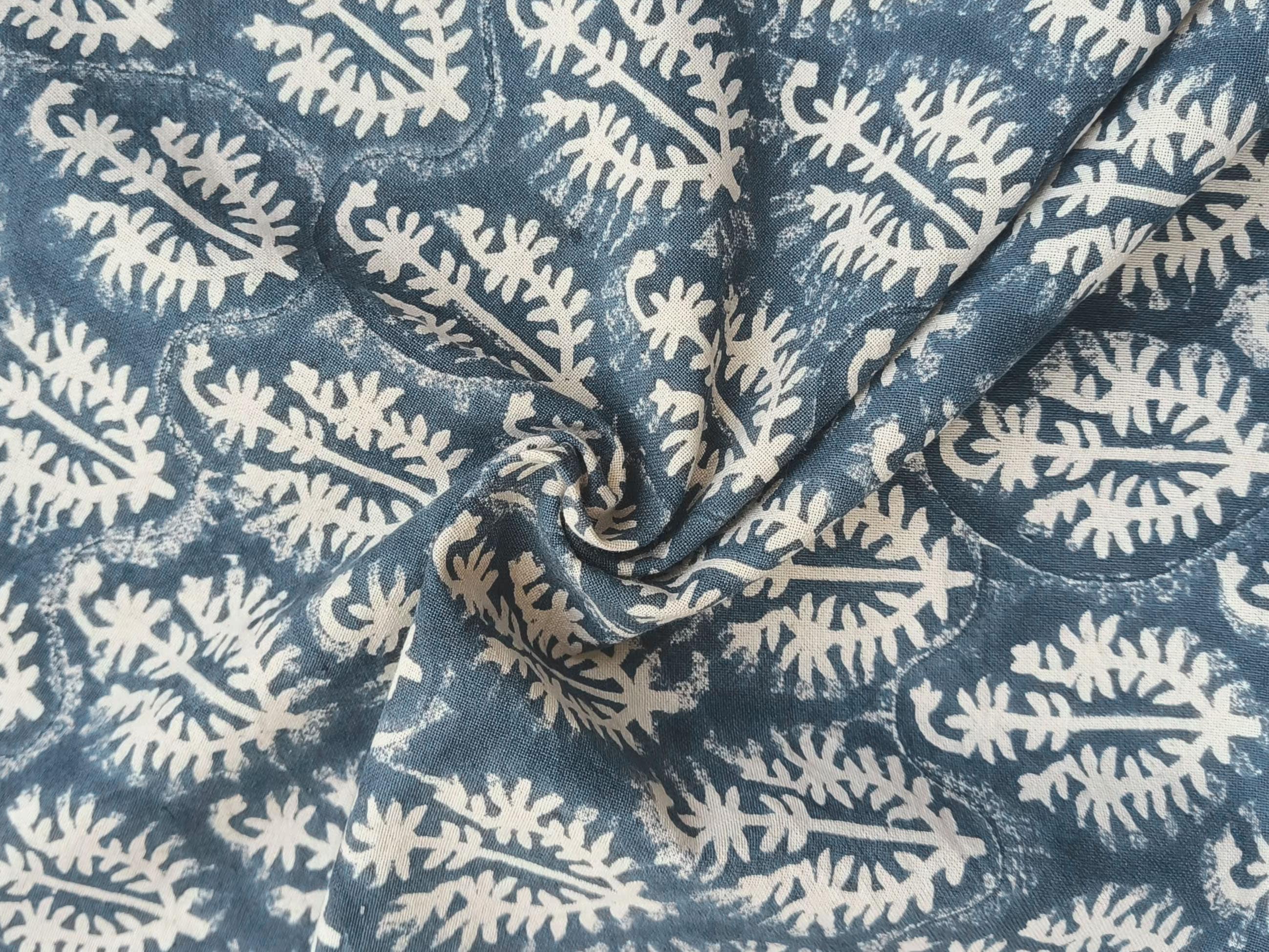 Block Print Linen Fabric, Neel Gagan  Hand Block Print Fabric  By The Yard  Floral Pattern Art  Home Decor Fabric  Linen Upholstery  Cushion Cover Fabric.