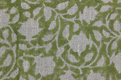 Block Print Linen Fabric, Pushpsahita Green Fabric, Handblock Print, Cushion Cover, Upholstery, Floral Print Fabric Home Decor