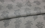 Block Print Linen Fabric, Khajur Butta  Floral Block Print Fabric, Print Linen Fabric, Block Print Upholstery Fabric, Block Print, Handblock Fabric