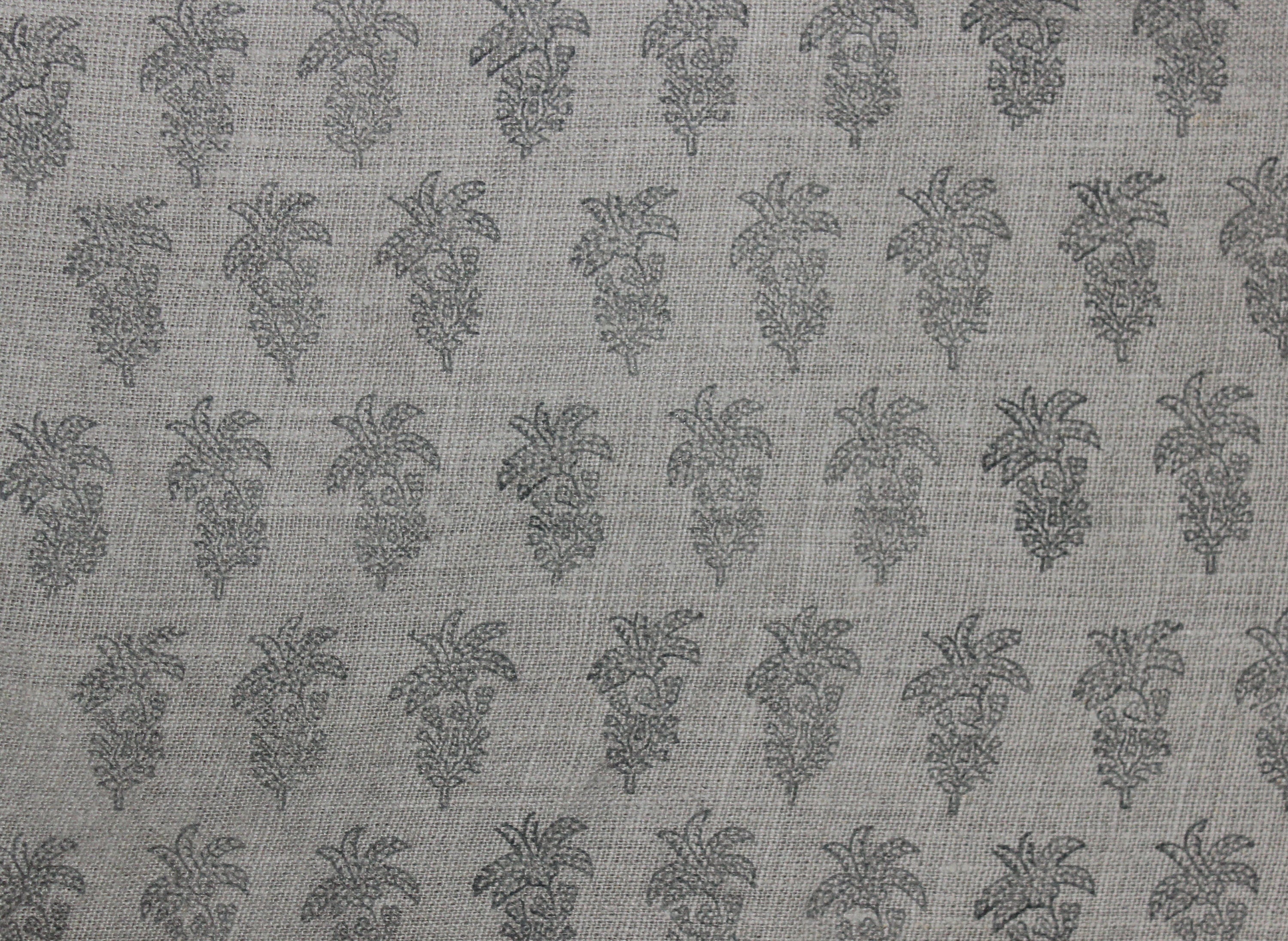 Block Print Linen Fabric, Khajur Butta  Floral Block Print Fabric, Print Linen Fabric, Block Print Upholstery Fabric, Block Print, Handblock Fabric