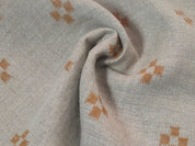 Barfi  Block Print Linen Fabric By The Yard, Grey Natural Vegetable Dye 100% Linen  Weight Fabric, Indian Fabric, Geometric Dots Print