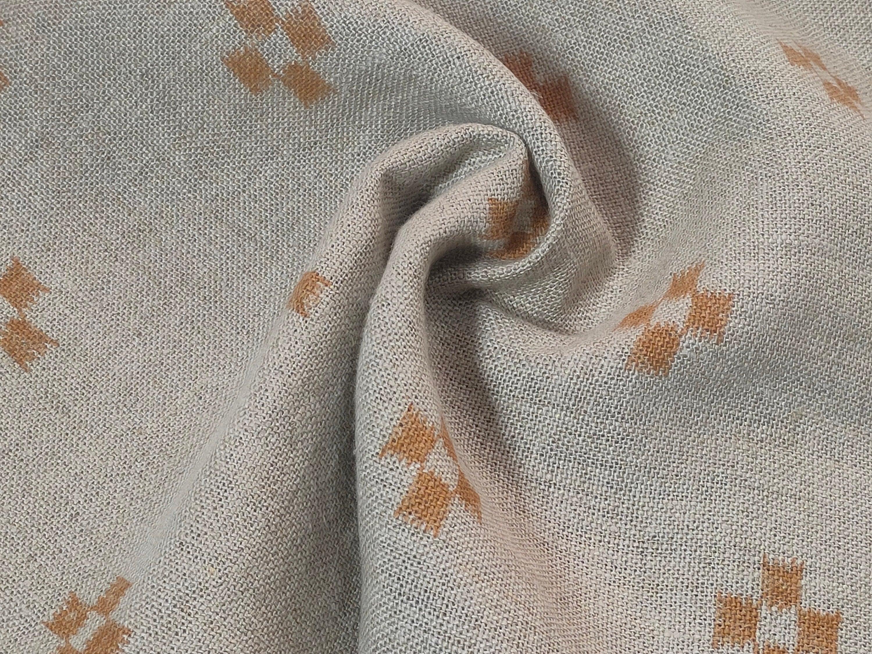 Barfi  Block Print Linen Fabric By The Yard, Grey Natural Vegetable Dye 100% Linen  Weight Fabric, Indian Fabric, Geometric Dots Print