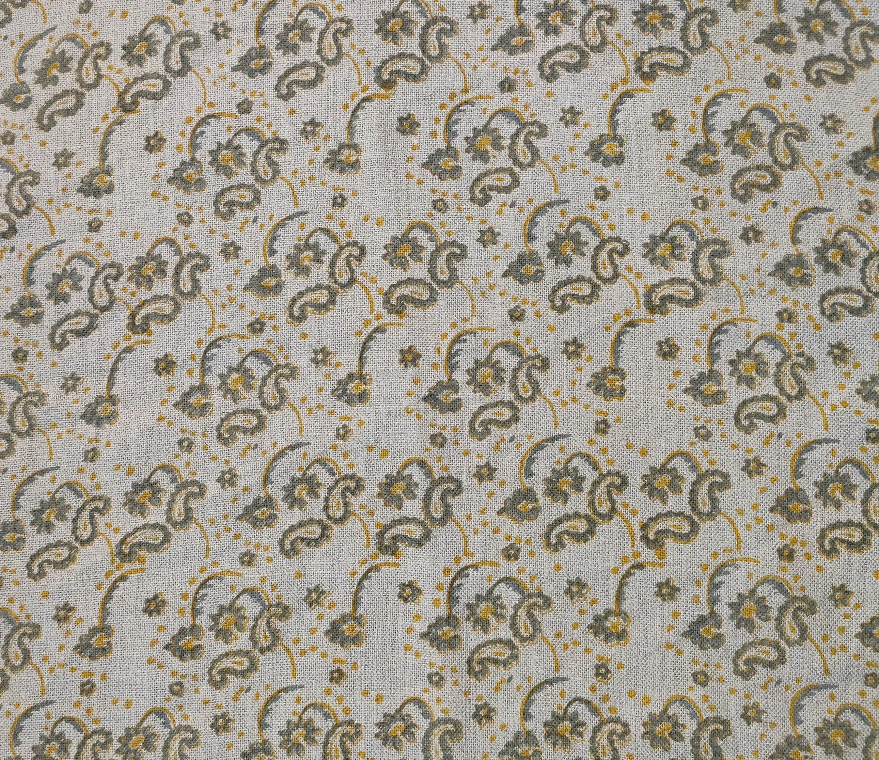 Jonk  Indian Hand Block Print Fabric By Yard, 100 % Linen Fabric For Hand Block Pillow Covers,Sewing, Crafting, Upholster