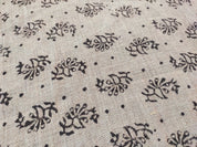 Jhumkaa  Linen Block Print Fabric Indian Block Print Block Printed Pillow Cover, Hand Blocked Fabric