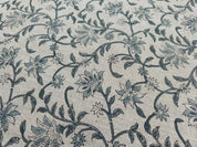 Aaradhna Fabric  Floral Block Print Linen, Handloom, Indian Block Heavy Weight Linen Fabric Floral Print