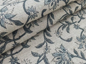 Aaradhna Fabric  Floral Block Print Linen, Handloom, Indian Block Heavy Weight Linen Fabric Floral Print