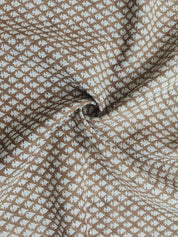 Hariyali Brown Block Print Floral Linen Fabric, Cushion Pillow Fabric By The Yard, Modern Home Decor, Upholstery Fabric