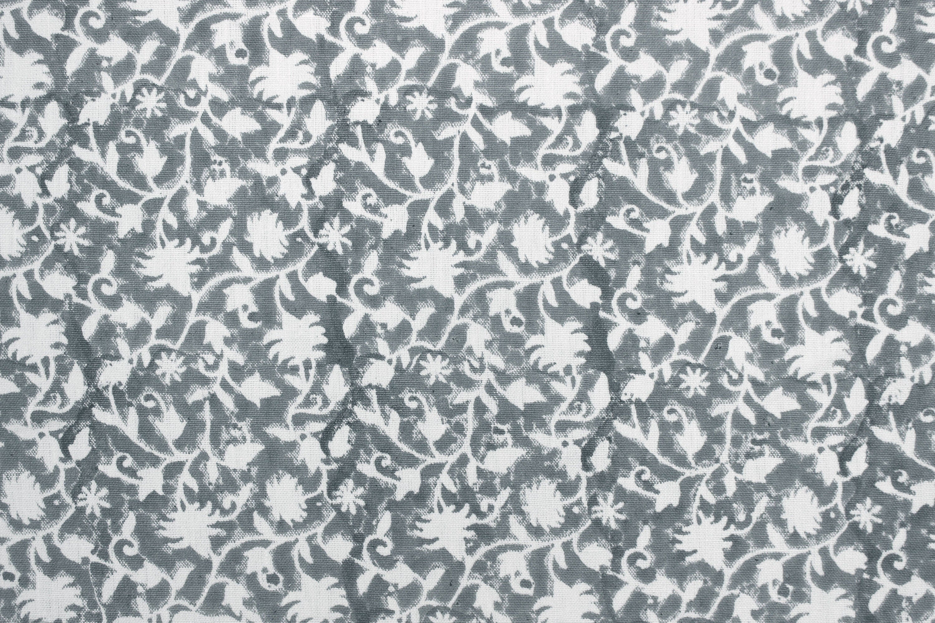 Block Print Linen Fabric, Zelly Fish  Floral Linen Fabric, Block Print Fabric, Flower Printed Fabric By The Yard, Block Pillow Covers, Heavy Linen Upholstery