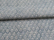 Gulmohar  Heavy Weight Thick Linen  Pure Linen By The Yard  Cushion Fabric  Best Selling  Blue Grey Floral Upholstery  Hand Block