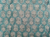 Block Print Linen Fabric, Tulsi Buti  Ocean Blue, Block Print Thick Linen Handloom Linen, Linen Fabric By The Yard, Best For Upholstery, Best Selling Cushion Cover,
