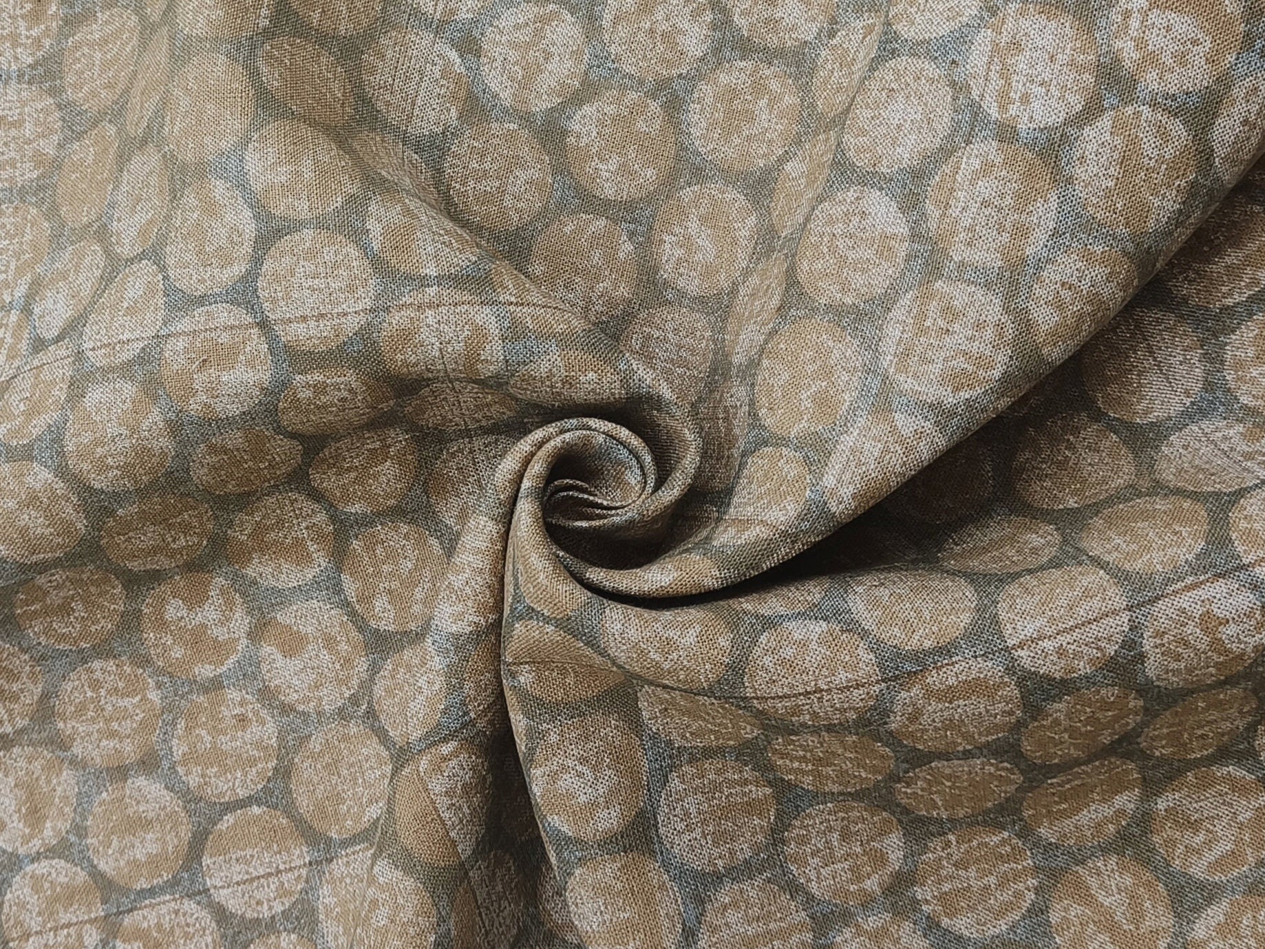 Bhulbhulaiya  Hand Block Print Fabric, Handblock Fabric, Linen Handloom Upholstery Fabric, Block Printed Pillow Covers,