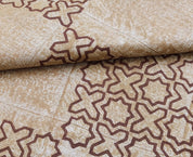 Block Print Linen Fabric, Xoxo Brown Block Print Fabric, Hand Blocked Upholstery Fabric, Linen Print Fabric Pillow Covers, Indian Handloom Linen Fabric