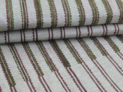 Block Print Linen Fabric, Line  Linen Stripe Fabric, Block Print Linen Handloom Fabric, Indian Block Fabric,