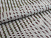 Block Print Linen Fabric, Line  Linen Stripe Fabric, Block Print Linen Handloom Fabric, Indian Block Fabric,