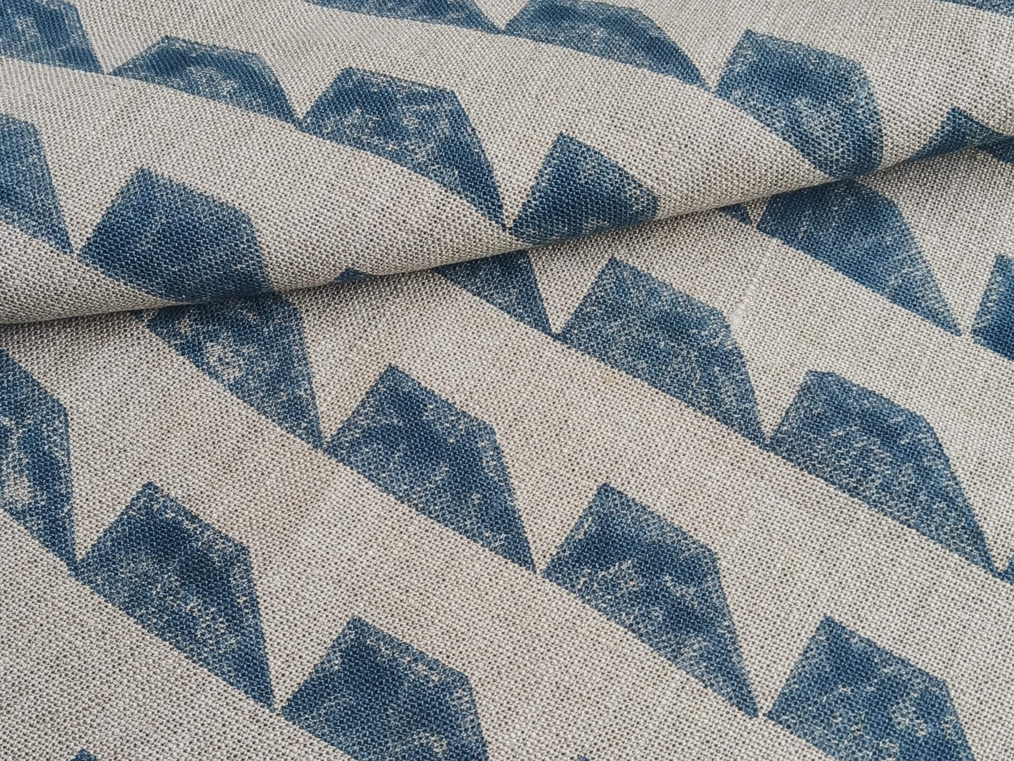 Guru Shikher Fabric  Indian Handloom, Natural Heavy Geometric Fabric, Block Print Linen, Pillow Covers, Upholstery