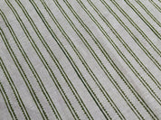 Geometrical Lines  Green Block Print Fabric, Indian Fabric, Stripe Heavy Linen Fabric, Upholstery Striped, Hand Blocked Cushion Throw 