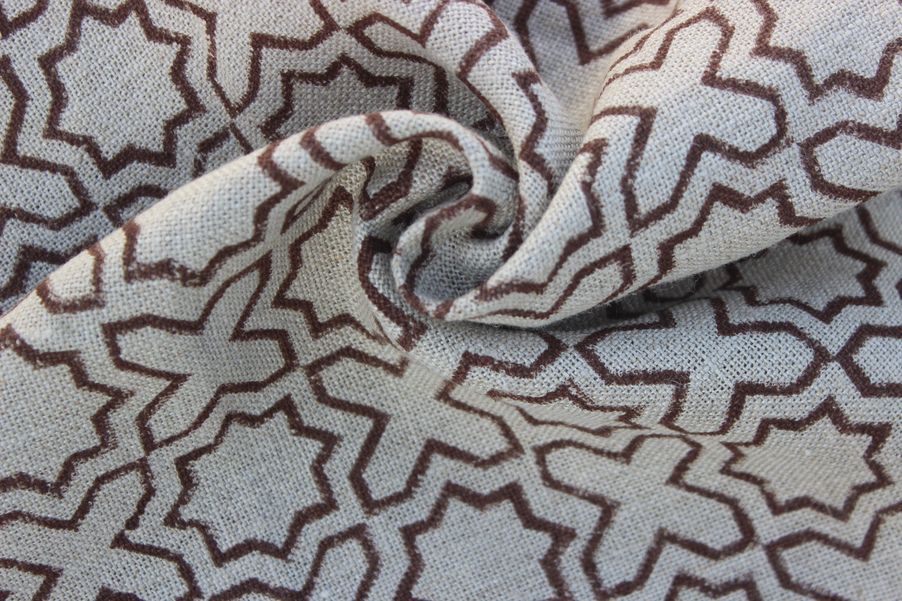 Crossword  Block Print Fabric, Fabric By The Yards, Handloom Upholstery Fabric, Block Printed Decorative Pillow