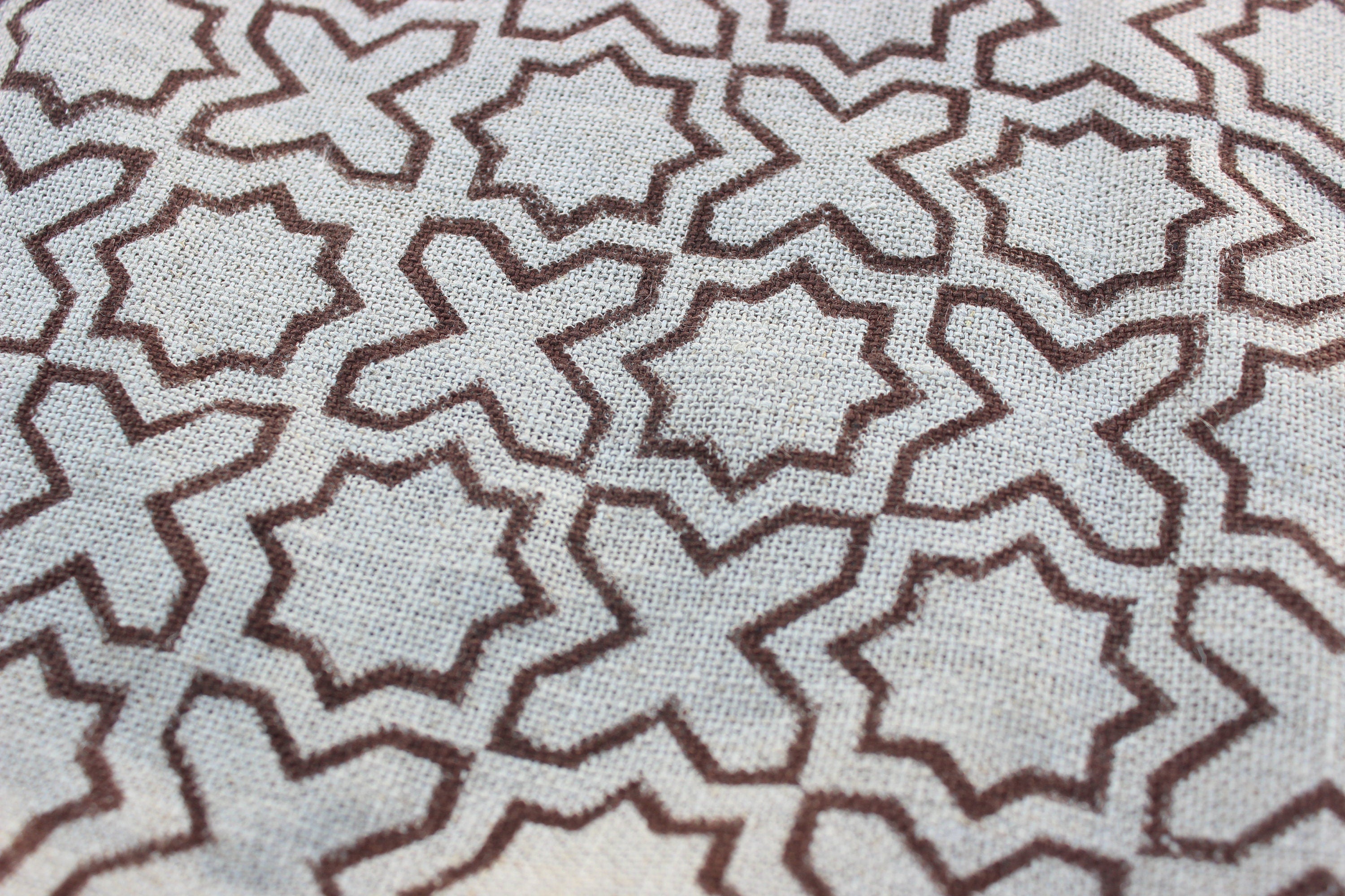 Crossword  Block Print Fabric, Fabric By The Yards, Handloom Upholstery Fabric, Block Printed Decorative Pillow