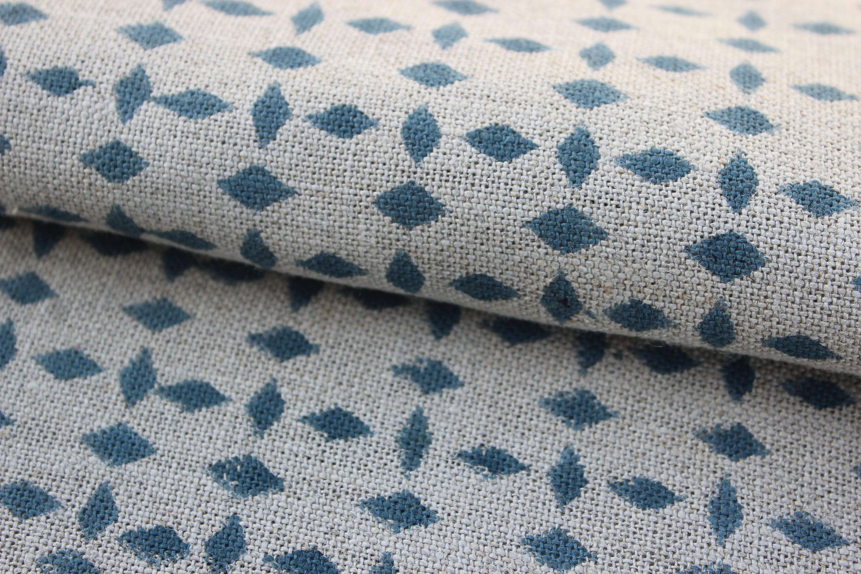 Doozy  Block Print Fabric, Geometric Pillow Cover Making Fabric, Linen Hand Blocked, Home Decor, Floral Print