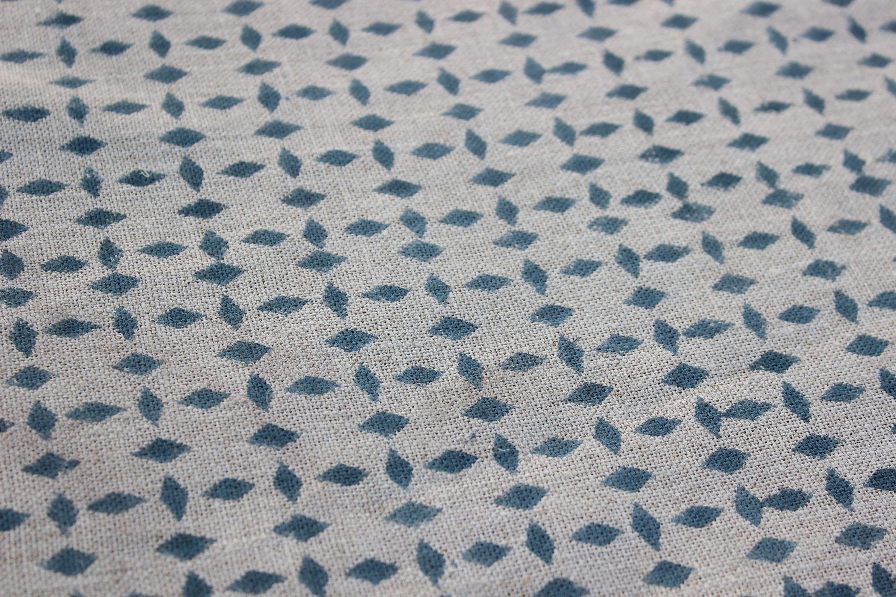 Doozy  Block Print Fabric, Geometric Pillow Cover Making Fabric, Linen Hand Blocked, Home Decor, Floral Print