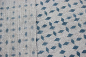 Doozy  Block Print Fabric, Geometric Pillow Cover Making Fabric, Linen Hand Blocked, Home Decor, Floral Print