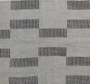 Block Print Linen Fabric, Zebra Crossing  Indian Hand Blockprint Fabric, Natural Stripe Linen By The Yard, Cushion, Throw, Pillow, Shams And Upholstery