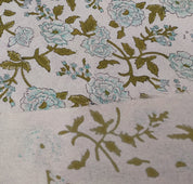Block Print Linen Fabric, Rameshwaram  Indian Hand Block Fabric, Linen Block Print Textiles, Extra Wide Craft Fabric By The Yard, Floral Print Fabric Linen