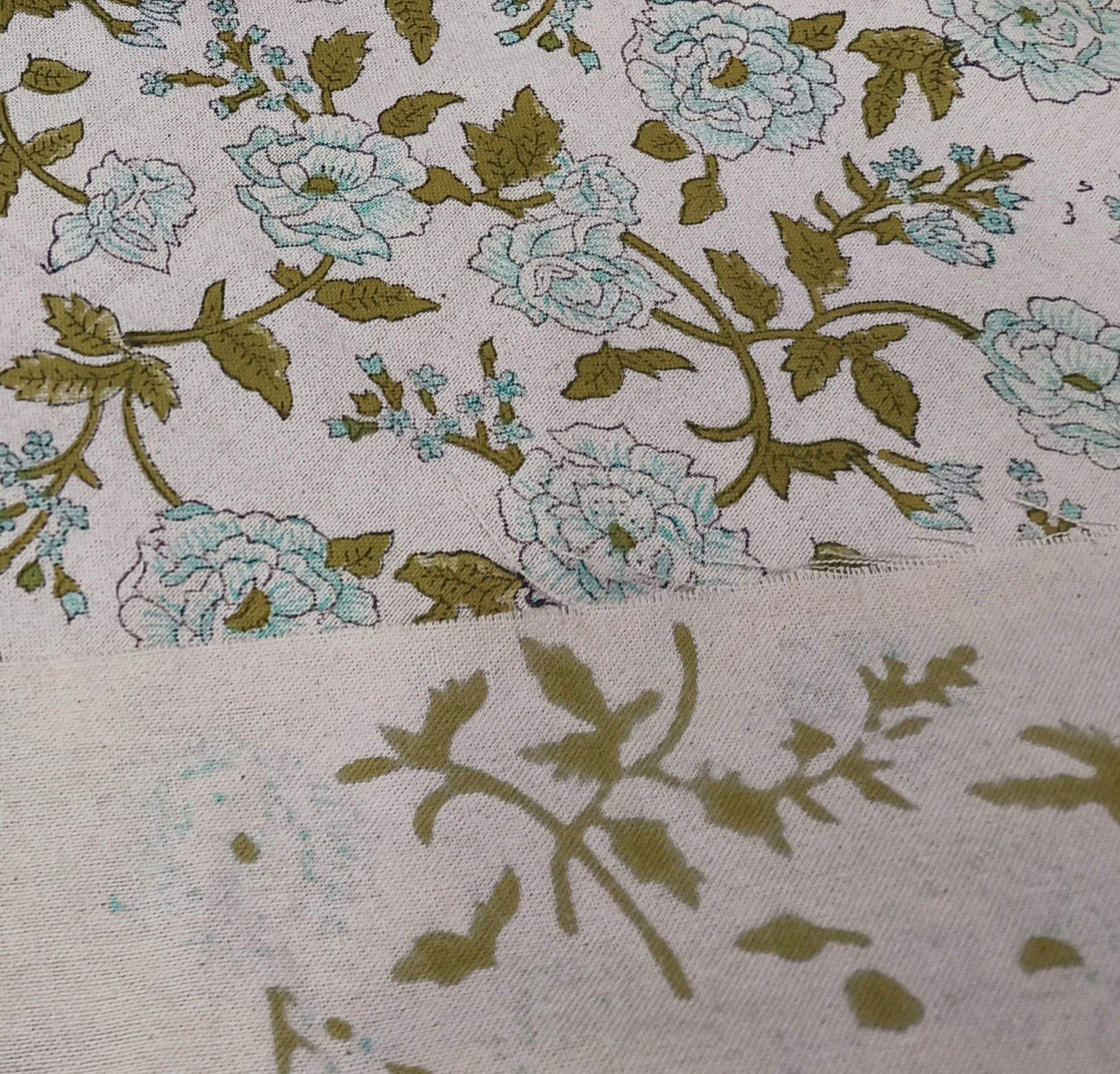 Block Print Linen Fabric, Rameshwaram  Indian Hand Block Fabric, Linen Block Print Textiles, Extra Wide Craft Fabric By The Yard, Floral Print Fabric Linen