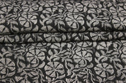 Block Print Linen Fabric, Rudraksha Fabric  Indian Hand Block, Linen Block Print Textile, Extra Wide Craft Fabric By The Yard, Floral Print Linen