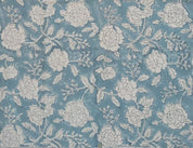 Block Print Linen Fabric, Rameshwaram Sky Blue Fabric, Block Print Linen Fabric, Latest Print On Etsy, Pillow Fabric, Cushion Fabric, Upholstery Fabric, Home Decor
