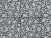 Amritvela  Blockprint Mini Floral Handstamped, Indian Linen Fabric, India Hand Block Print Fabric, Pillow, Cushion, Upholstery
