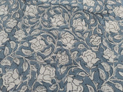 Amritvela  Blockprint Mini Floral Handstamped, Indian Linen Fabric, India Hand Block Print Fabric, Pillow, Cushion, Upholstery