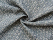Gulmohar  Heavy Weight Thick Linen  Pure Linen By The Yard  Cushion Fabric  Best Selling  Blue Grey Floral Upholstery  Hand Block