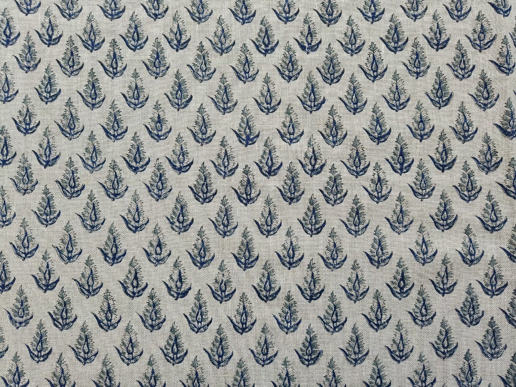 Kanak Buti  Best Fabric For Cushion Cover Heavy Weight Linen Natural Linen By The Yard  Home Decor Fabric  Hand Block Print Fabric