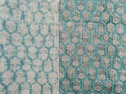 Block Print Linen Fabric, Tulsi Buti  Ocean Blue, Block Print Thick Linen Handloom Linen, Linen Fabric By The Yard, Best For Upholstery, Best Selling Cushion Cover,