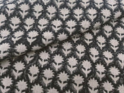 Block Print Linen Fabric, Pankhudi Black Floral Block Print Linen Fabric, Fabric By The Yard, Cushion Pillow Cover Sewing Cotton, Upholstery