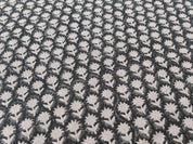 Block Print Linen Fabric, Pankhudi Black Floral Block Print Linen Fabric, Fabric By The Yard, Cushion Pillow Cover Sewing Cotton, Upholstery