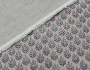 Alia Pink Home Decor Linen,Block Print Fabric,58"Linen By The Yard,Thick 360 Gsm Linen Perfect For Cushion Cover,Upholstery, Curtains