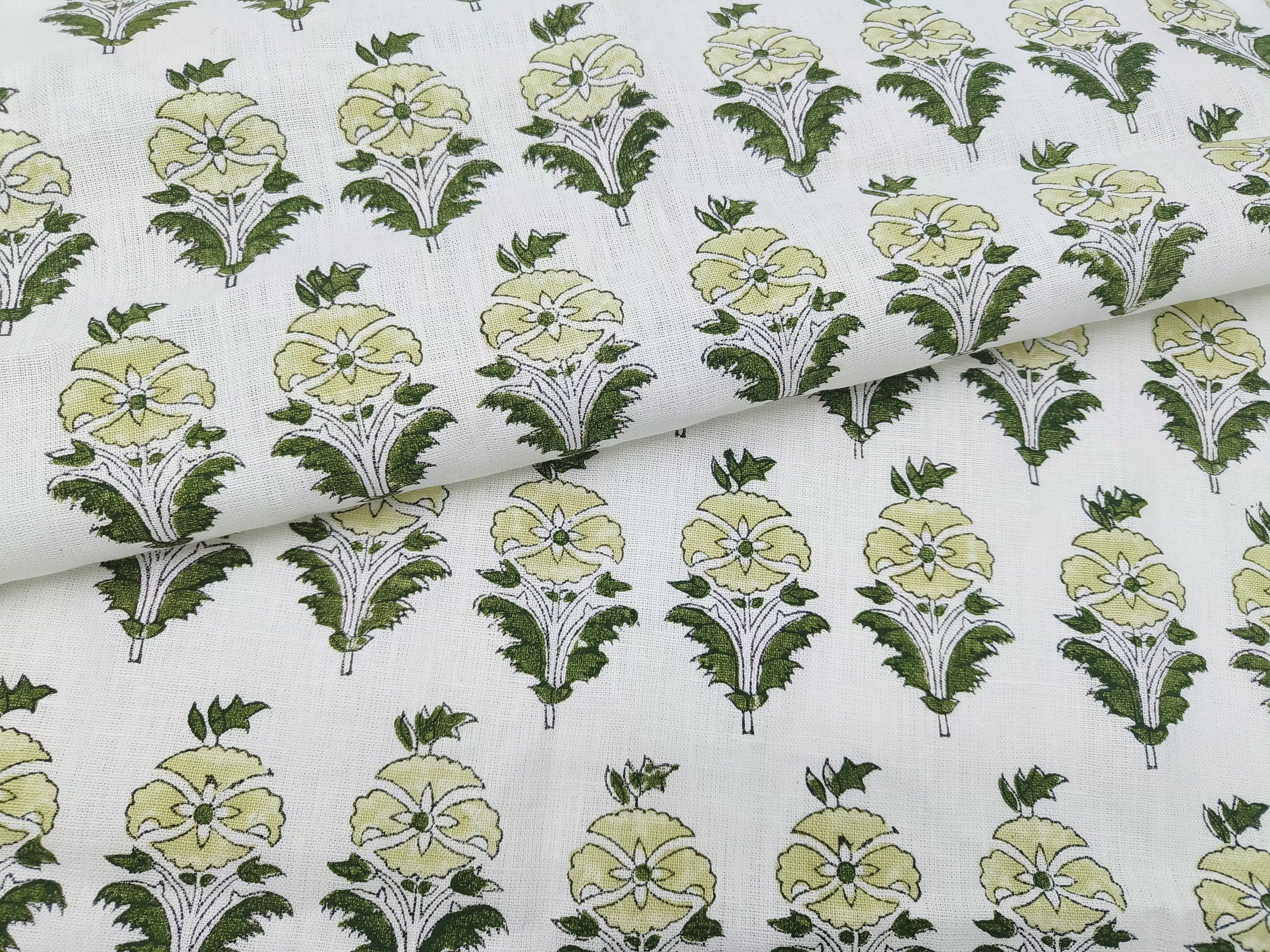 Linen Fabric, Mor Mukut, Block Print, Fabric By Yard, Indian Handloom Fabric, Home Décor