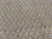 Gulmohar Brown  Sofa Upholstery, Chair Upholstery Block Print Linen Fabric, Strong & Waterproof Fabric, Light Brown Neutral Color Fabric