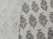 Linen Fabric, Mor Mukut, Block Print, Fabric By Yard, Indian Handloom Fabric, Home Décor