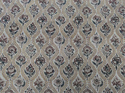 Amarbel  Sand Brown Floral Block Print Linen Fabric  Fabric By The Yard, Throw Pillow Cover Cushion Upholstery Cotton Linen