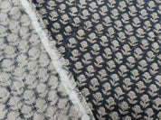 Block Print Linen Fabric, Tarangini Black Best Heavy Linen With Indian Hand Block Print  Running Fabric By The Yard  Perfect For  Upholstery, Pillow & Cushion