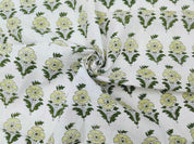 Linen Fabric, Mor Mukut, Block Print, Fabric By Yard, Indian Handloom Fabric, Home Décor