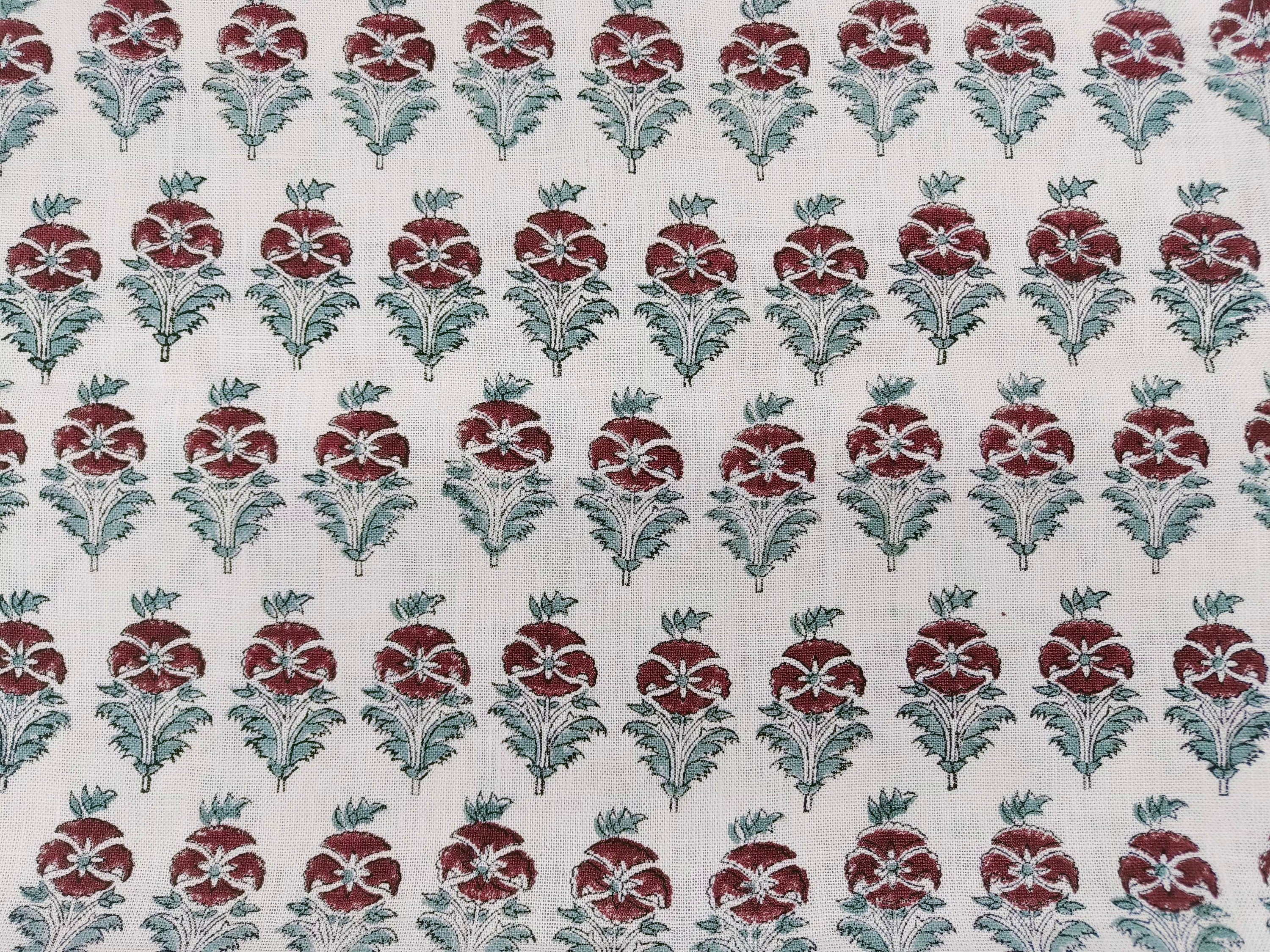 Linen Fabric, Mor Mukut, Block Print, Fabric By Yard, Indian Handloom Fabric, Home Décor