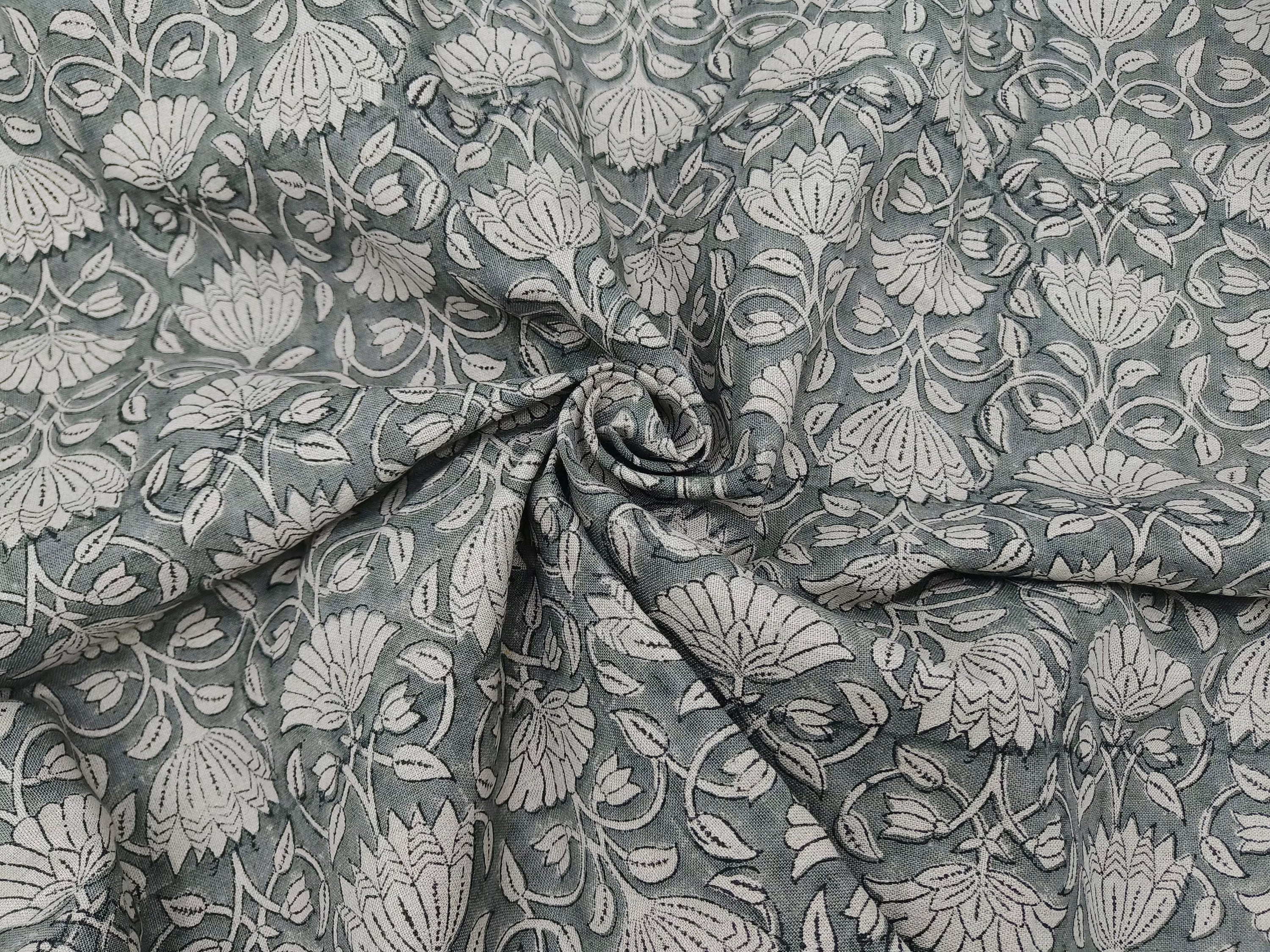 Block Print Linen Fabric, Ulta Kamal  Handblock Pure Linen Fabric  Heavy Weight 180Gsm  Printed Fabric For Upholstery, Curtains, Cushions