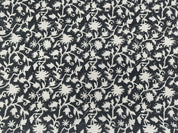 Block Print Linen Fabric, Zelly Fish Black  Hand Block Print Duck Canvas Linen  Heavy Weight Linen Fabric  Upholstery Fabric  Fabric By The Yard