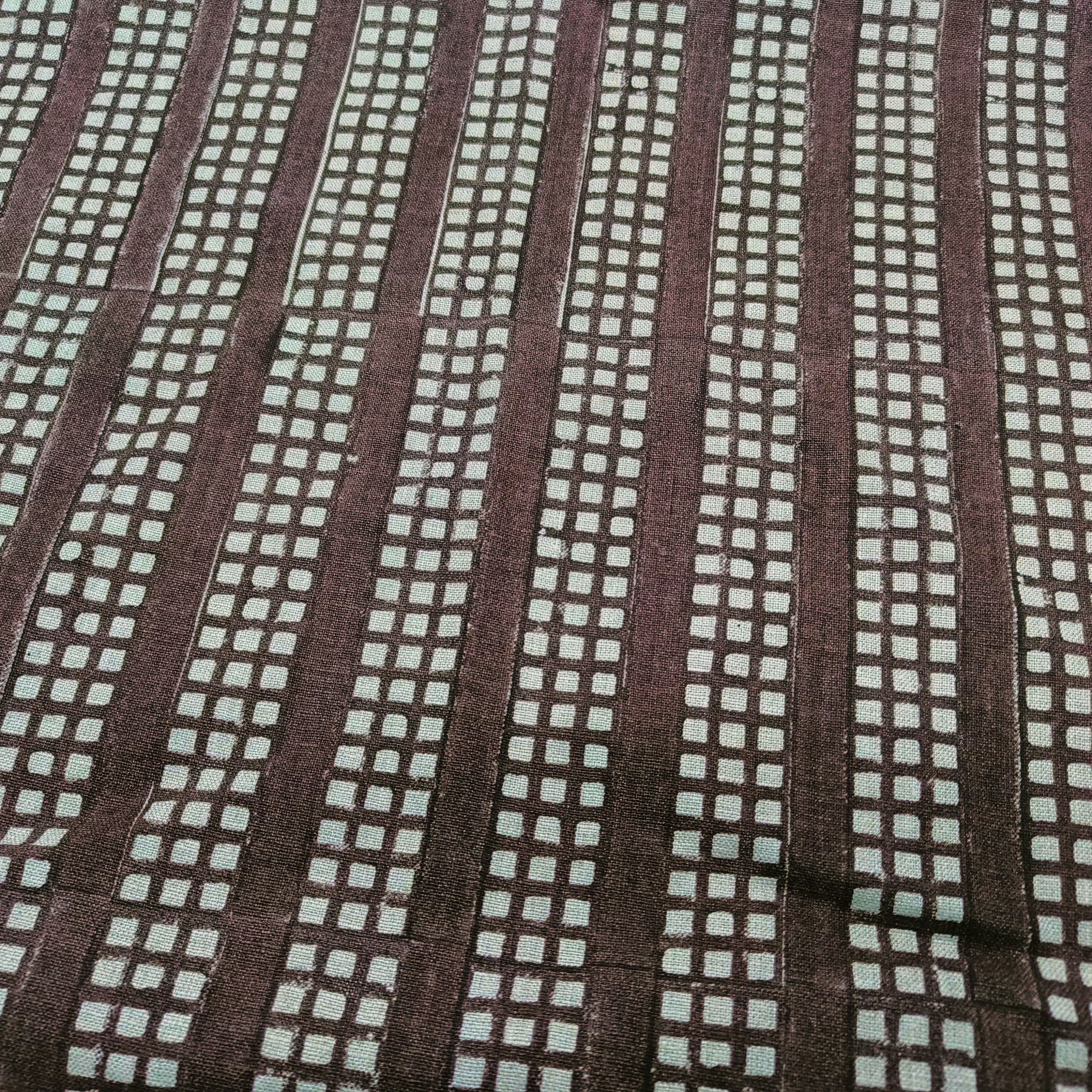 Block Print Linen Fabric, Rubik'S Cube  Chocolate Brown Geometric Block Print Linen Fabric, Also On Cotton Fabric By The Yard, Modern Home Decor  Fabric