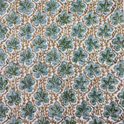 Block Print Linen Fabric, Pushp Samhita  A Blue Floral Hand Block Print Linen Fabric, Best Fabric For Cushion, Fabric For Pillow, Upholstery Fabric, Blue Home Decor