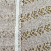 Block Print Linen Fabric, Tribal Arrow  Linen Running Fabric Mustard Color Thick Linen, Geometrical Designs, Upholstery Fabric Pure Linen Decorative Cushion Fabric